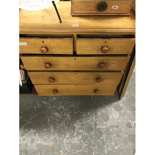 290 - 2 OVER 3 PINE CHEST OF DRAWERS - COLLECTION ONLY OR ARRANGE OWN COURIER