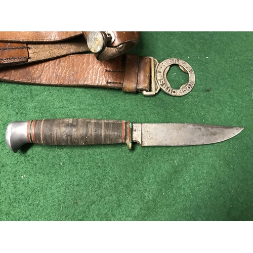 443 - VINTAGE WOLF CUB BELT WITH SHEAF KNIFE