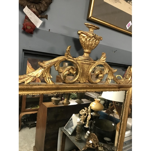 488 - LARGE EARLY GILT FRAMED MIRROR A/F - COLLECTION ONLY OR ARRANGE OWN COURIER