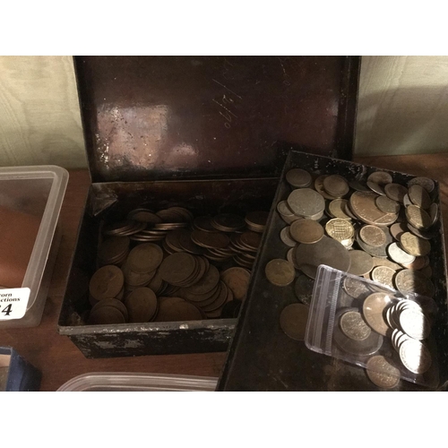 536 - LARGE TIN OF MIXED COINS