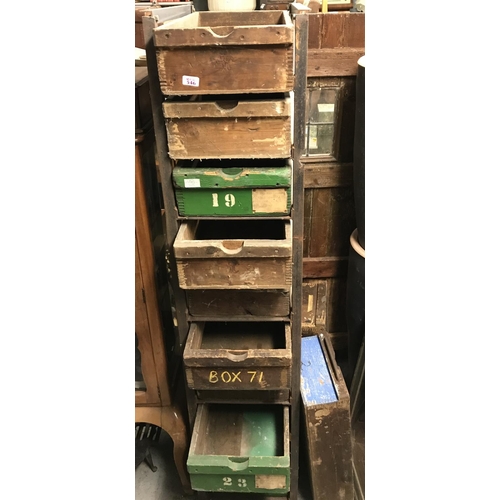 546 - LARGE METAL RACK WITH 13 STORAGE BOXES USED BY STANDARD TELEPHONES IN THE 1960s - COLLECTION ONLY OR... 