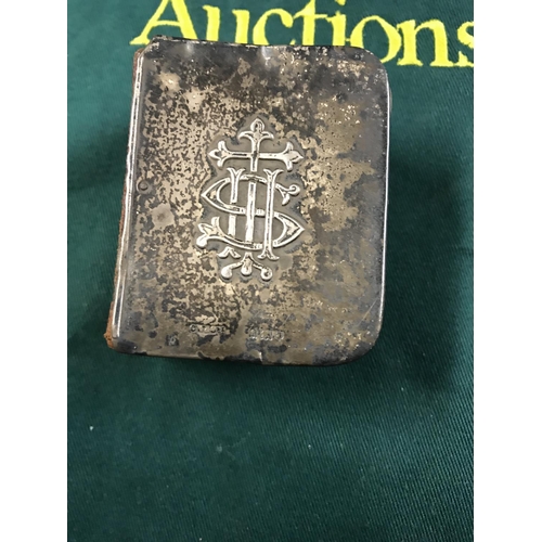 101 - MINIATURE BIBLE WITH HALLMARKED SILVER COVER