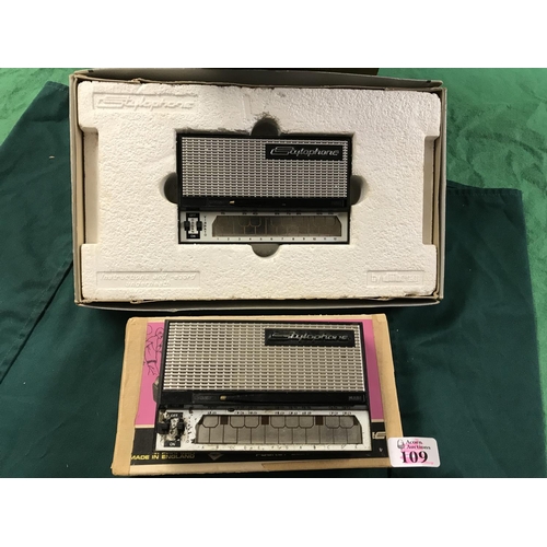 109 - 2 X BOXED VINTAGE STYLOPHONES FROM 60S AND 70S