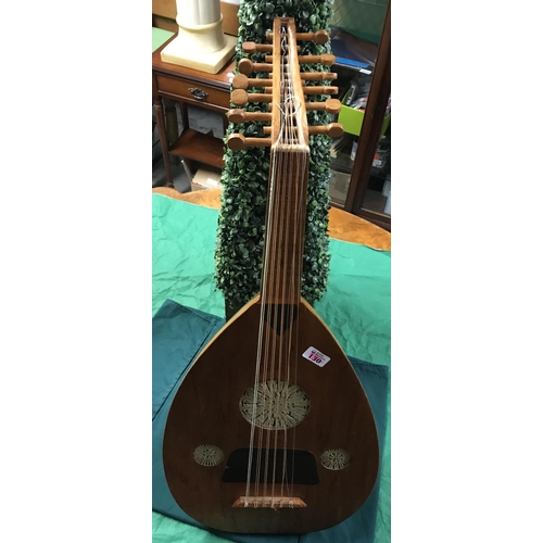 130 - ORNATE WOODEN TURKISH OUD