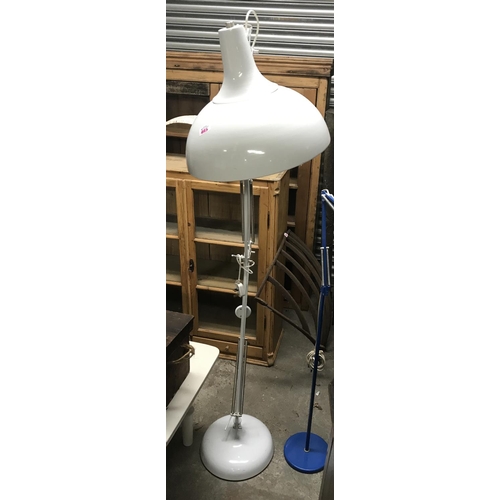 15 - VERY TALL WHITE FLOOR STAND ANGLE POISE LAMP - COLLECTION ONLY OR ARRANGE OWN COURIER