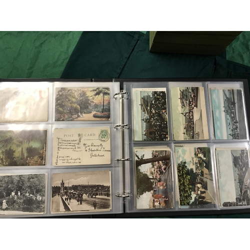 162 - ALBUM OF EARLY POSTCARDS MAINLY TOPICAL - APPROX 100