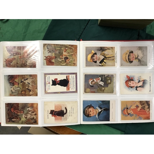 165 - ALBUM OF EARLY POSTCARDS & GREETINGS CARDS SOME DUBOIS ETC - APPROX 100