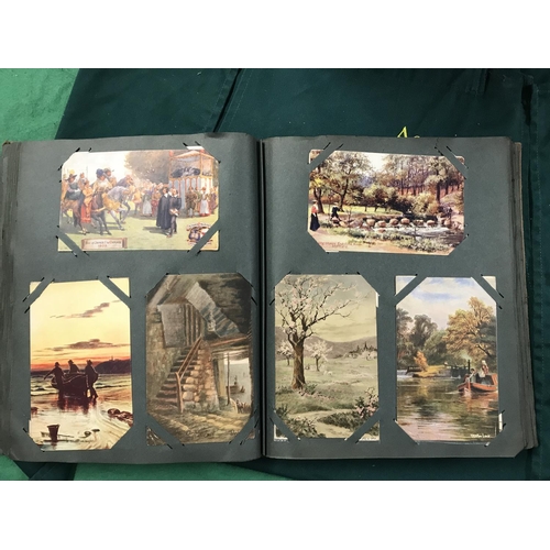 186 - EARLY POST CARD ALBUM WITH APPROX 100 LOVELY POSTCARDS