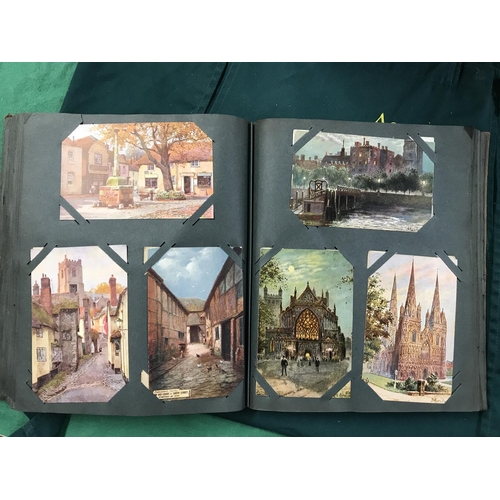 186 - EARLY POST CARD ALBUM WITH APPROX 100 LOVELY POSTCARDS