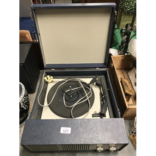 312 - VINTAGE FERGUSON PORTABLE RECORD PLAYER - COLLECTION ONLY OR ARRANGE OWN COURIER - ELECTRICAL ITEMS ... 