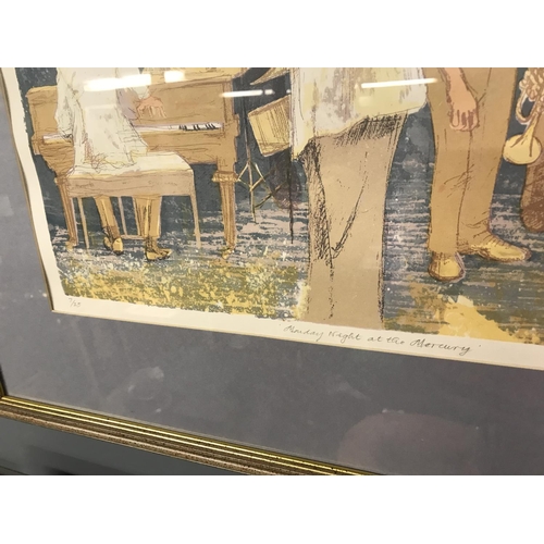 327 - FRAMED & GLAZED LTD ED JAZZ PRINT BY PENNY BERRY PATERSON 30