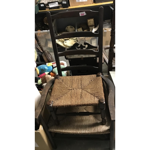 351 - EARLY CHAIR WITH MATCHING STOOL - COLLECTION ONLY OR ARRANGE OWN COURIER