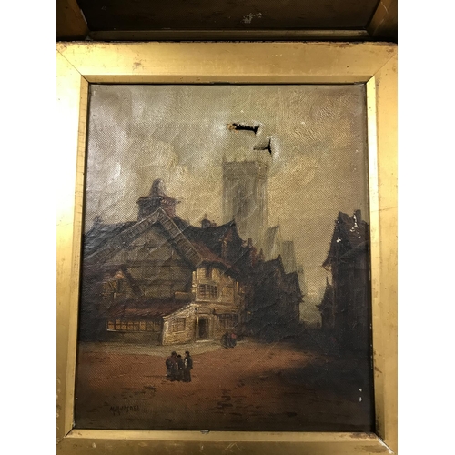 409 - 2 X EARLY FRAMED OIL ON CANVAS - 1 A/F TO CANVAS SIGNED M.M. JACOBI W12