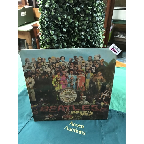 80 - BEATLES SGT PEPPERS LONELY HEARTS CLUB BAND LP INC SLEEVE OF 