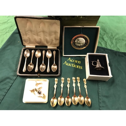 110 - BOXED CONCORDE CANDLE SNUFFER, CASED SPOONS, WHITE HOUSE CHRISTMAS DECORATION ETC