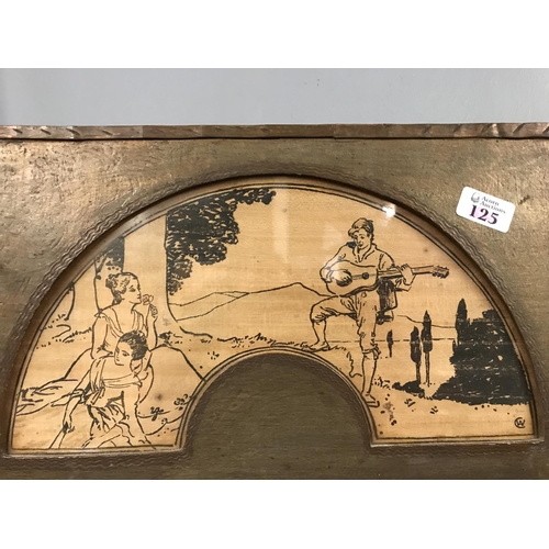 125 - UNUSUAL HALL MIRROR WITH INSET PICTURE PANEL 17