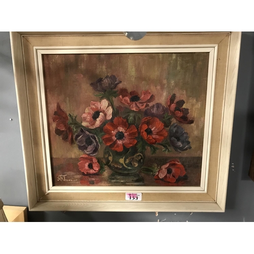 153 - VINTAGE FRAMED ORIGINAL STILL LIFE OIL ON CANVAS 17