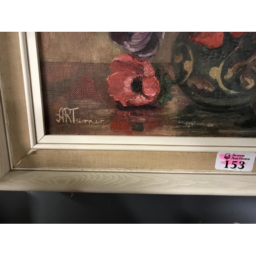 153 - VINTAGE FRAMED ORIGINAL STILL LIFE OIL ON CANVAS 17