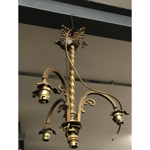 156A - EARLY FRENCH BRASS CEILING LIGHT