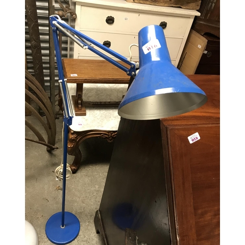 16 - BLUE FLOOR STANDING ANGLE POISE LAMP - COLLECTION ONLY OR ARRANGE OWN COURIER