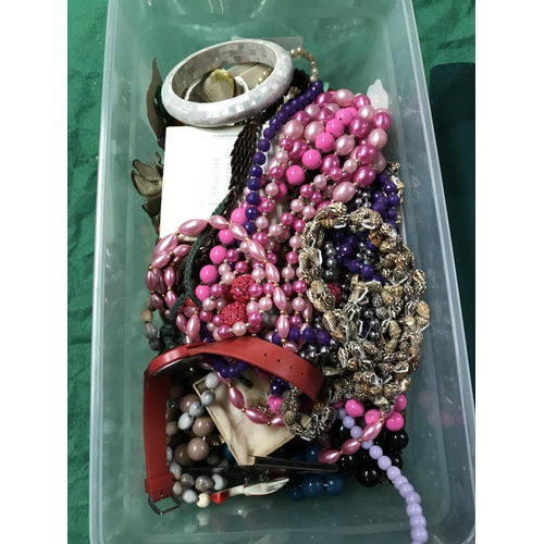 177 - BOX OF COSTUME JEWELLERY