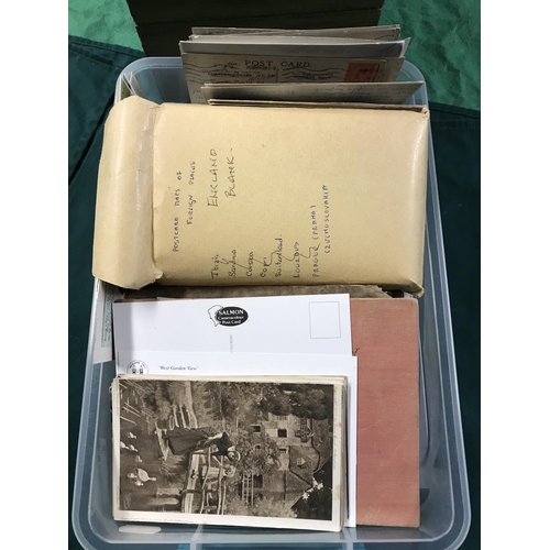 182 - BOX OF EARLY POSTCARDS & PHOTOS ETC