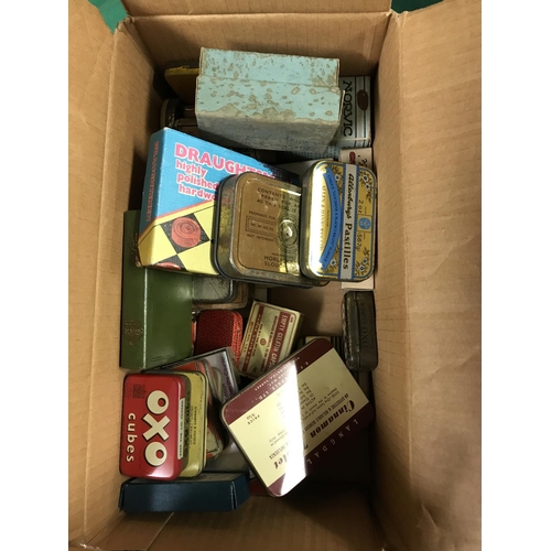 225A - SMALL BOX OF VINTAGE TINS
