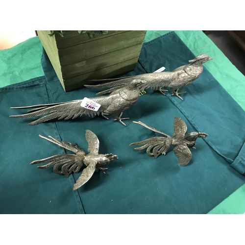 266 - 4 X METAL BIRDS