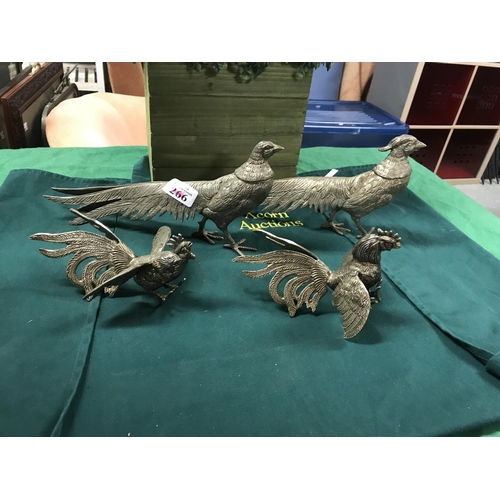 266 - 4 X METAL BIRDS