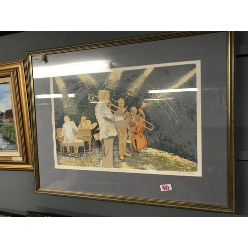 327 - FRAMED & GLAZED LTD ED JAZZ PRINT BY PENNY BERRY PATERSON 30