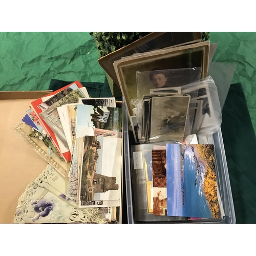 95 - BOX OF VARIOUS POSTCARDS ETC