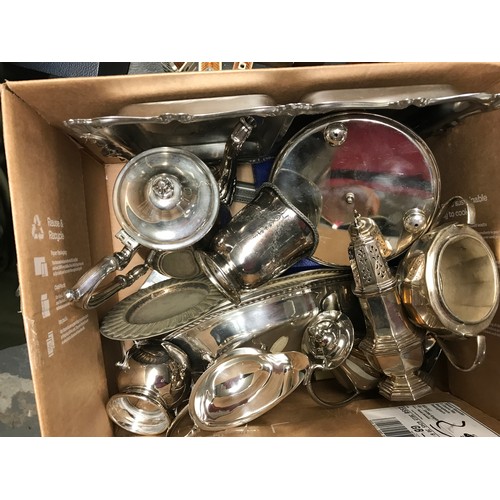 254A - BOX OF MIXED PLATED ITEMS