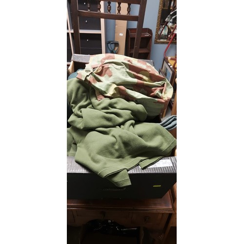 360 - BOX OF MILITARY UNIFORM ITEMS ETC