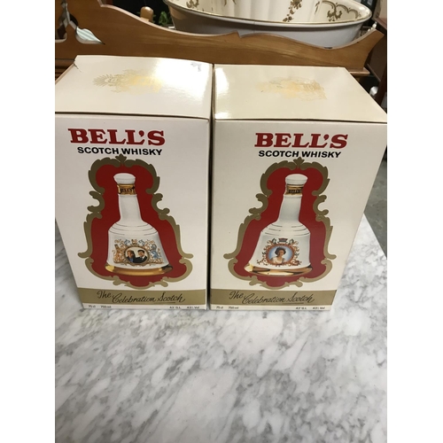 206 - 2 x Boxed Bells whisky unopened commemorative bells