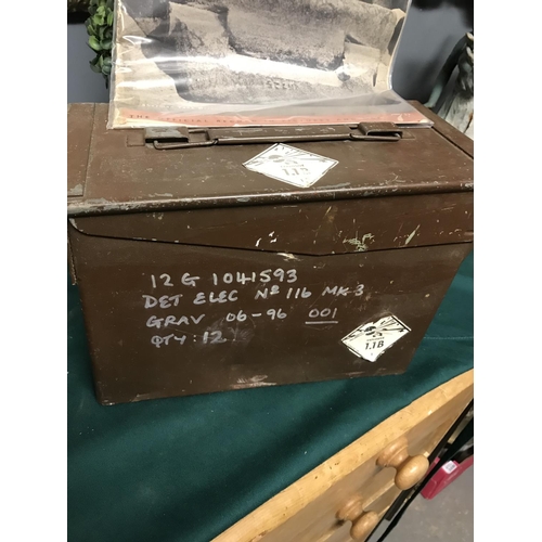 274 - Vintage metal ammo box with The Battle Of Egypt magazine