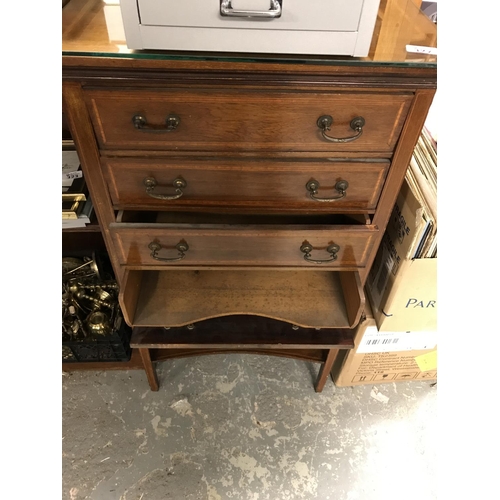 327 - Lovely vintage 4 drawer sheet music cabinet - COLLECTION ONLY OR ARRANGE OWN COURIER