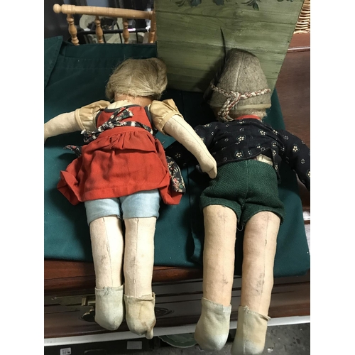 402 - Pair of early German cloth dolls