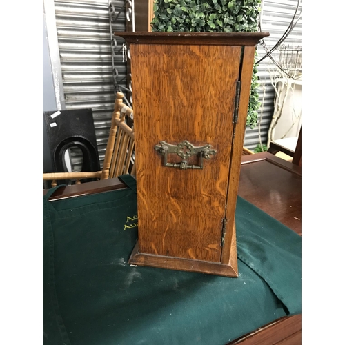 432 - Beautiful wooden 3 drawer cabinet with brass fittings. There is a name plaque 