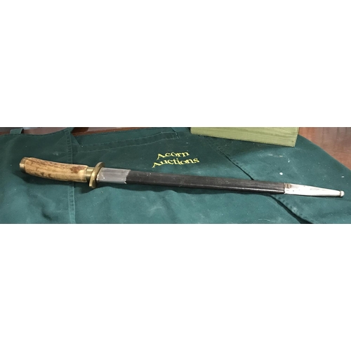 448 - Large bone handled sheath knife...