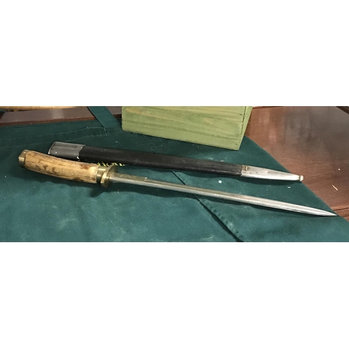 448 - Large bone handled sheath knife...