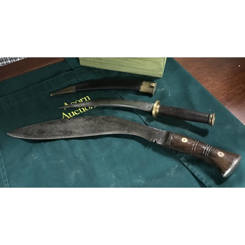 459 - Vintage Kukari knife & sheathed dagger...