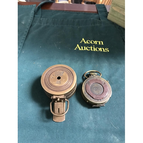 488A - 2 x nice military compasses, See markings to the backs