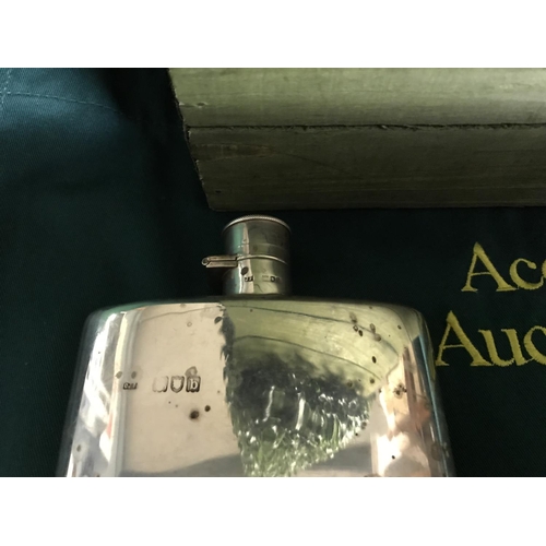 52 - Lovely silver hallmarked hip flask - Weight 174grms...