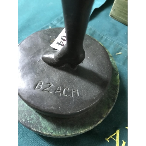 704 - Bronze dancing figure on marble base 14