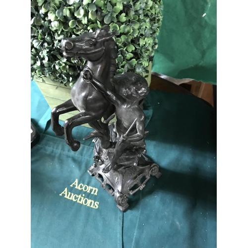 712 - 2 x Early Spelter figures