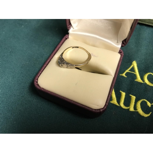 797 - Tested 9ct gold ladies ring set stone size N