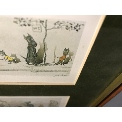 817 - 2 x French framed & glazed cartoon pictures