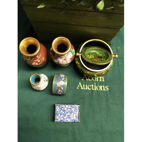 827 - 6 x Cloisonne items