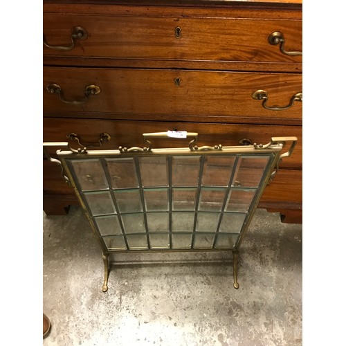 223 - Very nice brass fire screen with glass panel front - COLLECTION ONLY OR ARRANGE OWN COURIER