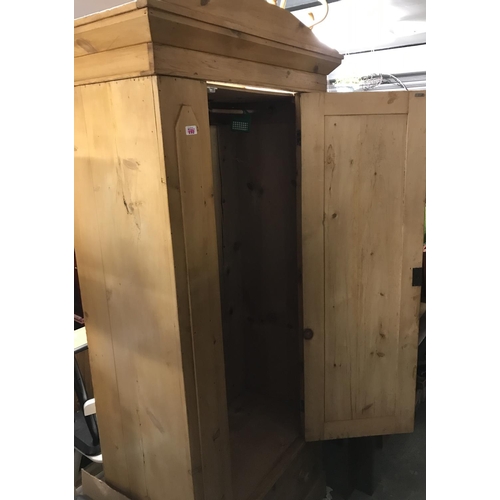 152 - STRIPPED PINE WARDROBE WITH SINGLE DRAWER AT BASE - COLLECTION ONLY OR ARRANGE OWB COURIER